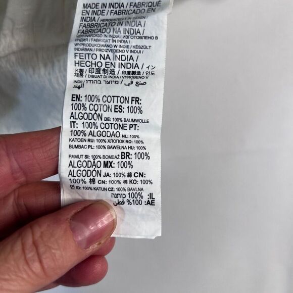 Billabong NWT White Smocked Waist Short Sleeve Vneck Crop Top Size Medium - Picture 8 of 10